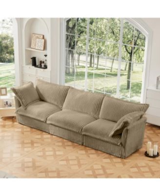Streamdale Camel Corduroy 3-Seater Slipcovered Sofa