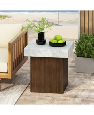  Square Side Table Natural wood frame