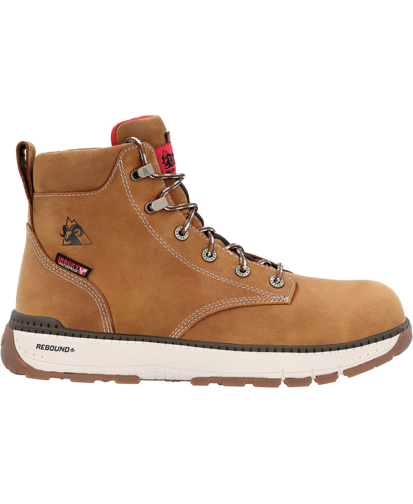 Мужские ботинки ROCKY Rebound Wedge Waterproof Composite Toe Work Boot, цвет: Коричневый — фото 1