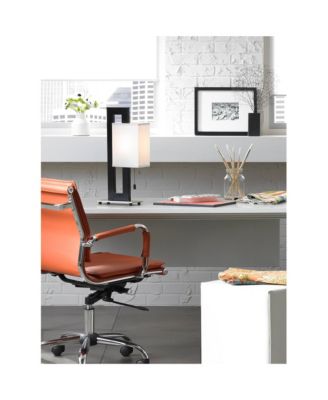 Floating Square 20 1/2" High Small Modern Accent Table Lamps Set of 2 Pull Chain Black Finish Living Room Bedroom