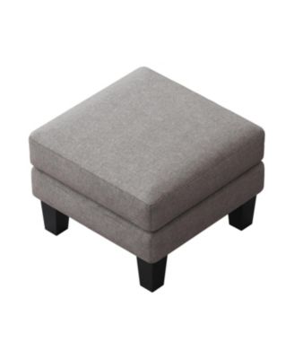 Fabric Ottoman Light Grey