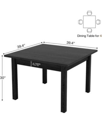 Square Dining Table for 2–4, Modern Wood Table with Thick Top & Legs – Compact Design for Small Kitchens & Dining Rooms (Table Only).