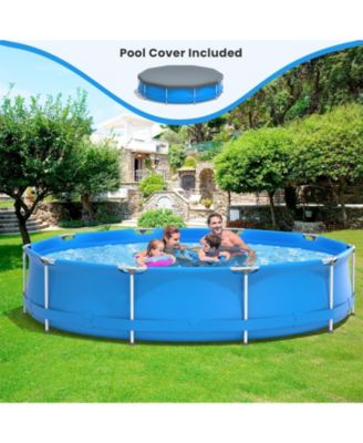 Round Above Ground Swimming Pool With Pool Cover
