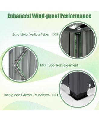 5 x 3 Feet Outdoor Storage Shed with Sloped Roof and Lockable Door-Gray