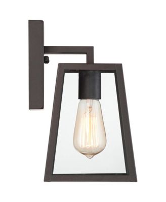 Arrington Modern Outdoor Wall Lights Fixtures Set of 2 Mystic Black 10 3/4" Clear Glass for Exterior Barn Deck House Porch Yard Patio