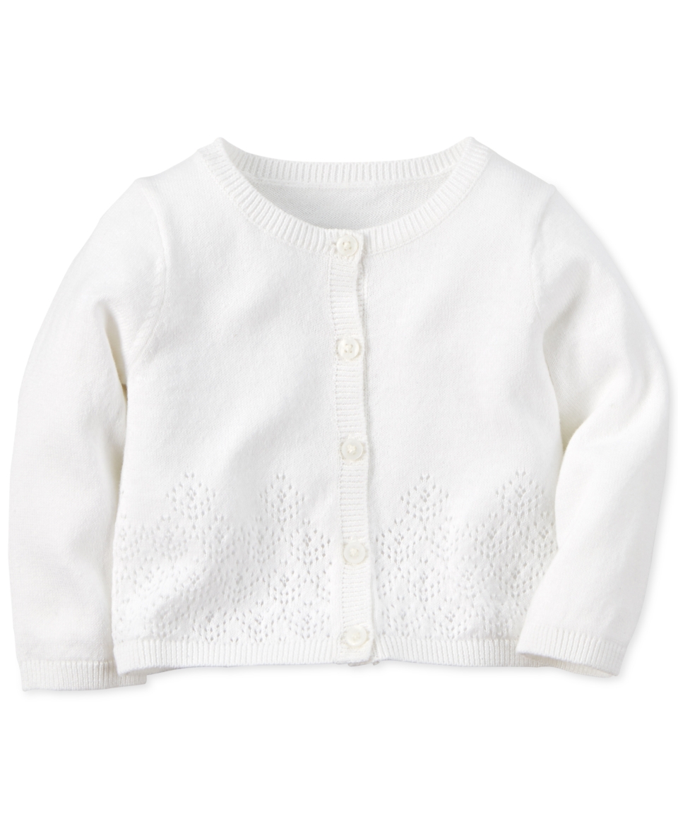 Carters Baby Girls Pointelle Cardigan Sweater   Sweaters   Kids