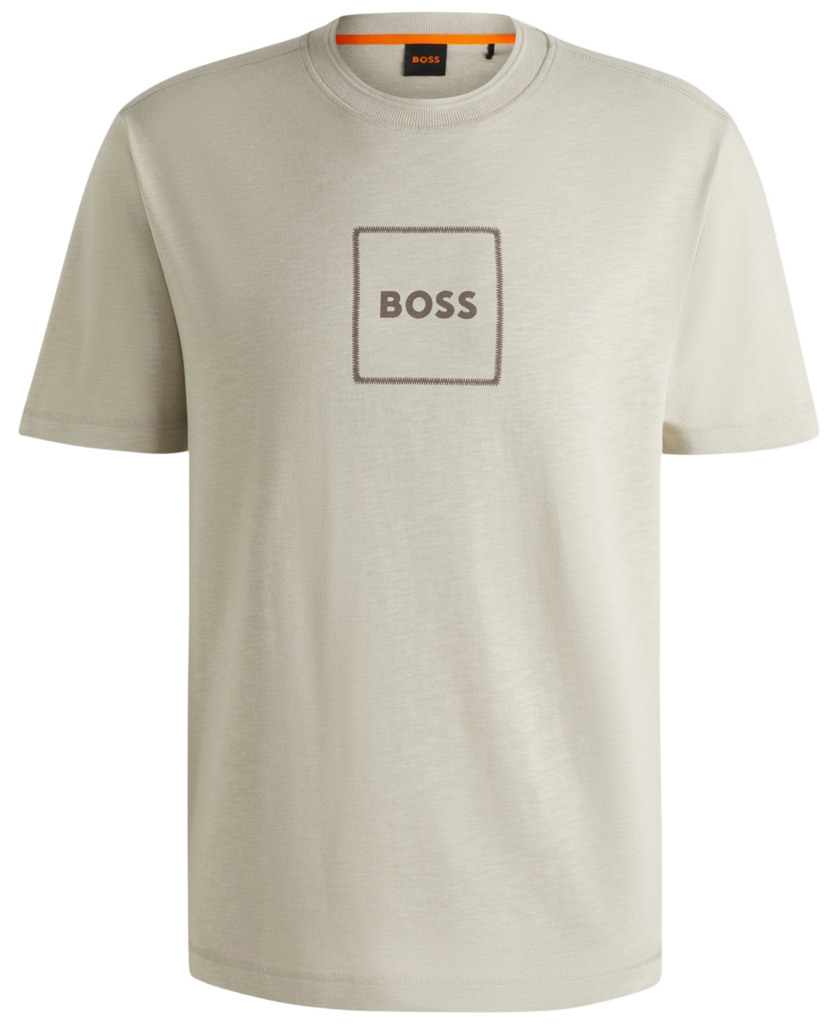 Hugo Boss Boss By  Men's Logo Print Slub-cotton T-shirt In Neutral