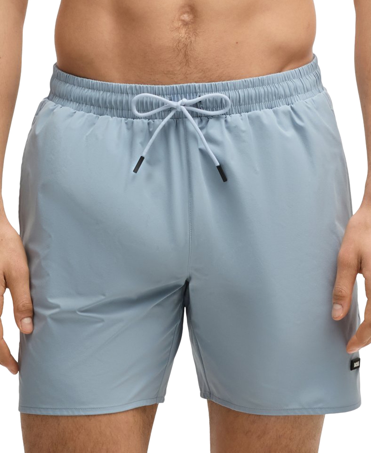 Boss by Hugo Boss Men's Rubber Logo Badge Swimsuit - Open Blue