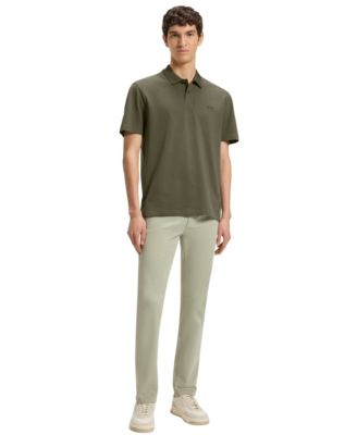 Men's Patterned Collar Cotton-Pique Polo Shirt