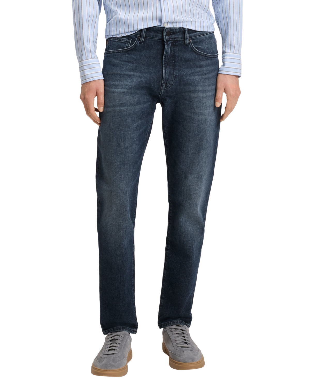 Boss by Hugo Boss Men's Comfort-Stretch Tapered-Fit Jeans - Navy