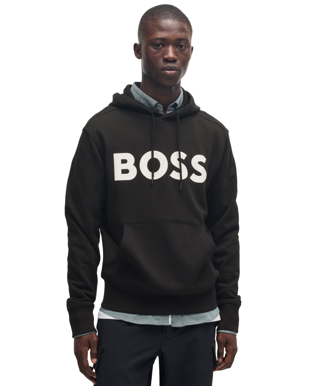 Boss by Hugo Boss Men's Cotton Terry Relaxed-Fit Hoodie - Black