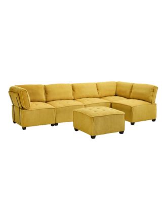 U-Shaped Modular Sectional Sofa with Reversible Chaise