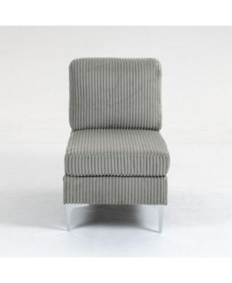 Gray Corduroy Modular Armless Seat
