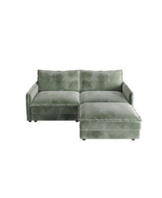 Streamdale Corduroy Loveseat Sofa with Ottoman & 2 Cushions