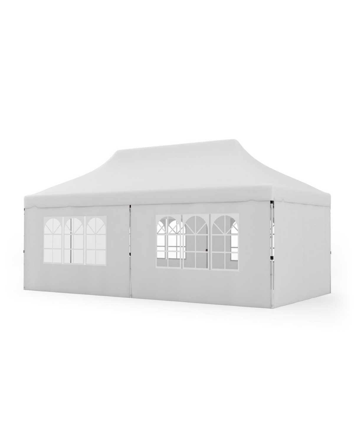 10 x 20 Ft Pop up Canopy with 6 Sidewalls and Windows and Carrying Bag for Party Wedding Picnic-White - White