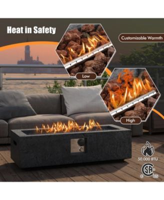 42.5 Inch 50000 BTU Fire Pit Table Set with Stainless Steel Burner