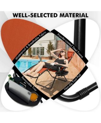 Outdoor Folding Zero Gravity Reclining Lounge Chair