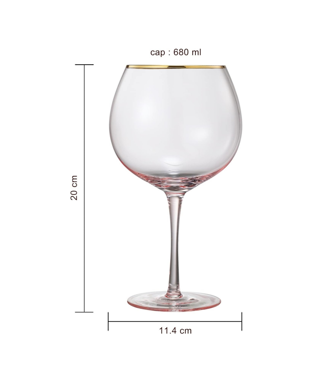 The Wine Savant Gold Rim Vintage Stemmed Wine Glasses, Set Of 2