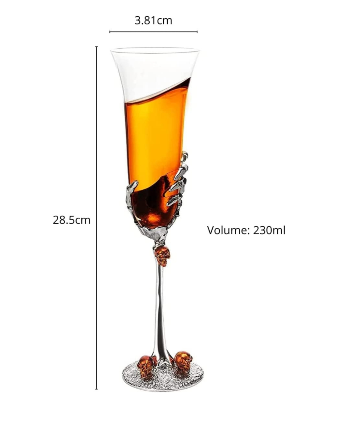 The Wine Savant Skeleton Stemmed Champagne Glasses, Set Of 2