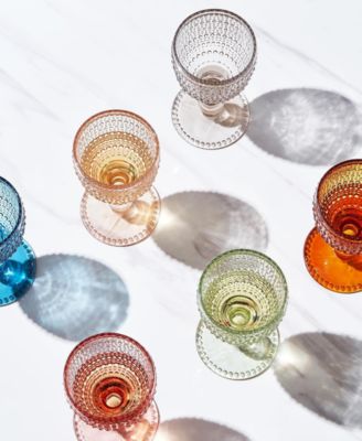 Khen Vintage Hobnail Goblet Wine Glasses, Set of 6