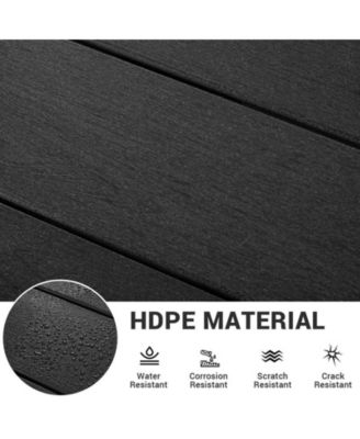 5-Piece HDPE Plastic Patio Outdoor Dining Set with Arm Chairs in Black