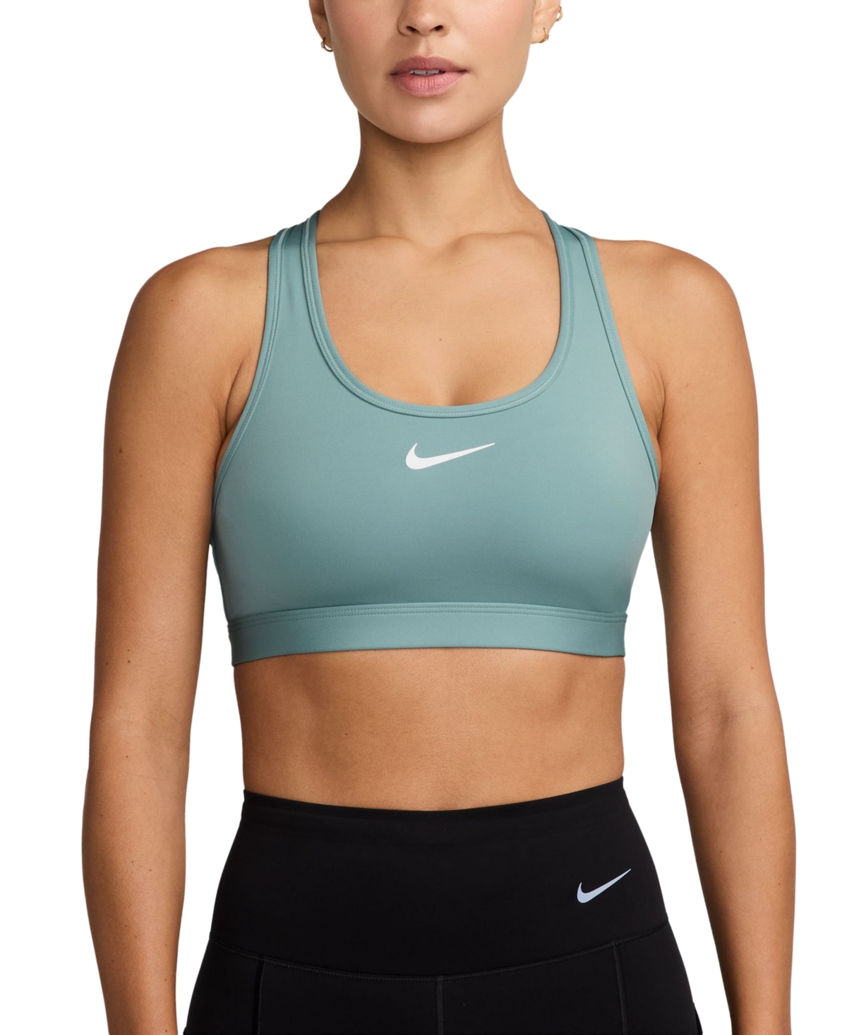 Nike Swoosh Medium Support Bra In Green