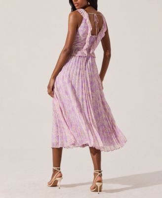 Women's Pleated Ruffle Dress