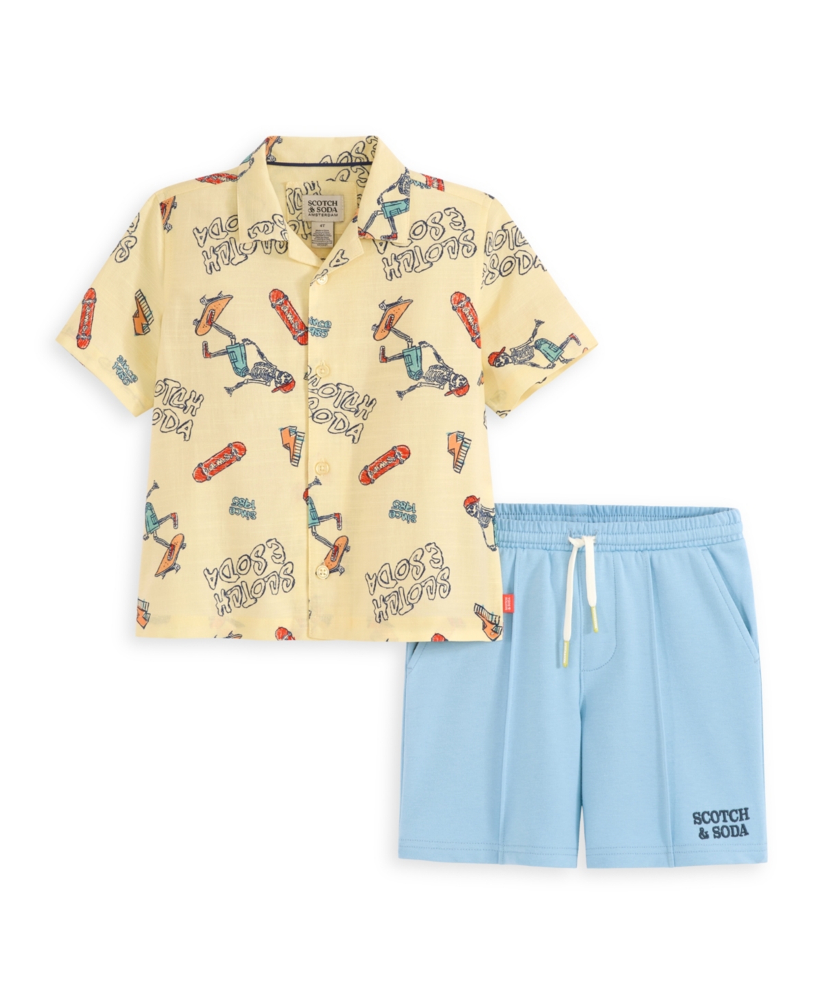 Scotch & Soda Little Boys 2-piece Woven Shirt And Shorts Set