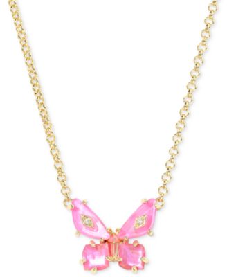 Kendra Scott - 14k Gold-Plated Mixed Stone Butterfly Pendant Necklace, 16" + 3" extender