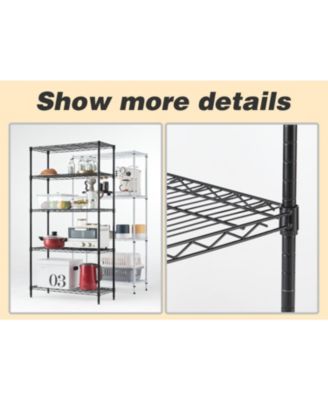 Wire Shelving Metal Storage Rack Adjustable Shelves, Standing Storage Shelf Units for Laundry Bathroom Kitchen Pantry Closet(White, 42L x 18W x 71H