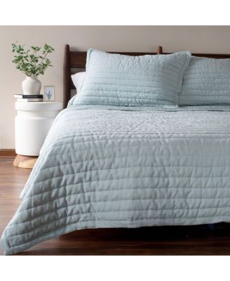 French Linen Channel Stitch Quilt & Sham Set - King/Cal King