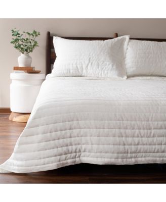 French Linen Channel Stitch Quilt & Sham Set - Twin/Twin XL