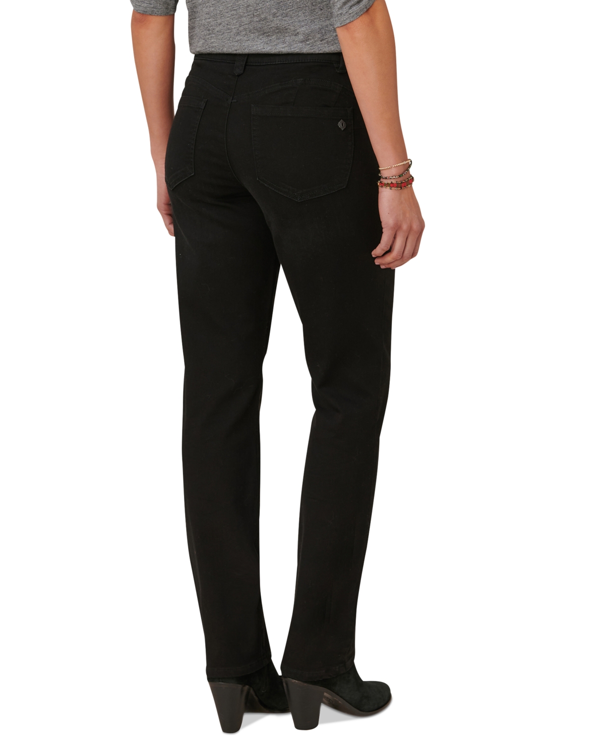 Democracy Women's "ab" Solution Mid-rise Straight-leg Jeans In Black