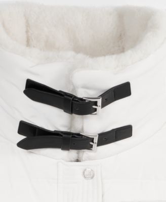 Women's Faux-Fur-Collar Zip-Front Puffer Coat