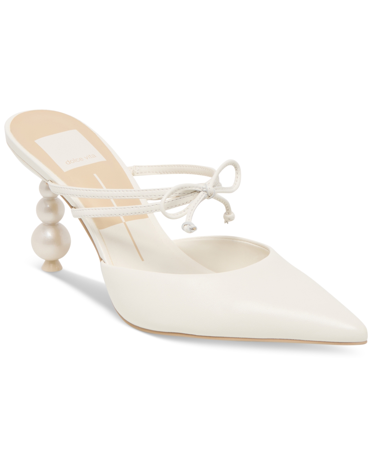 Women's Klaire Bow Pointed-Toe Pumps - True White Leather