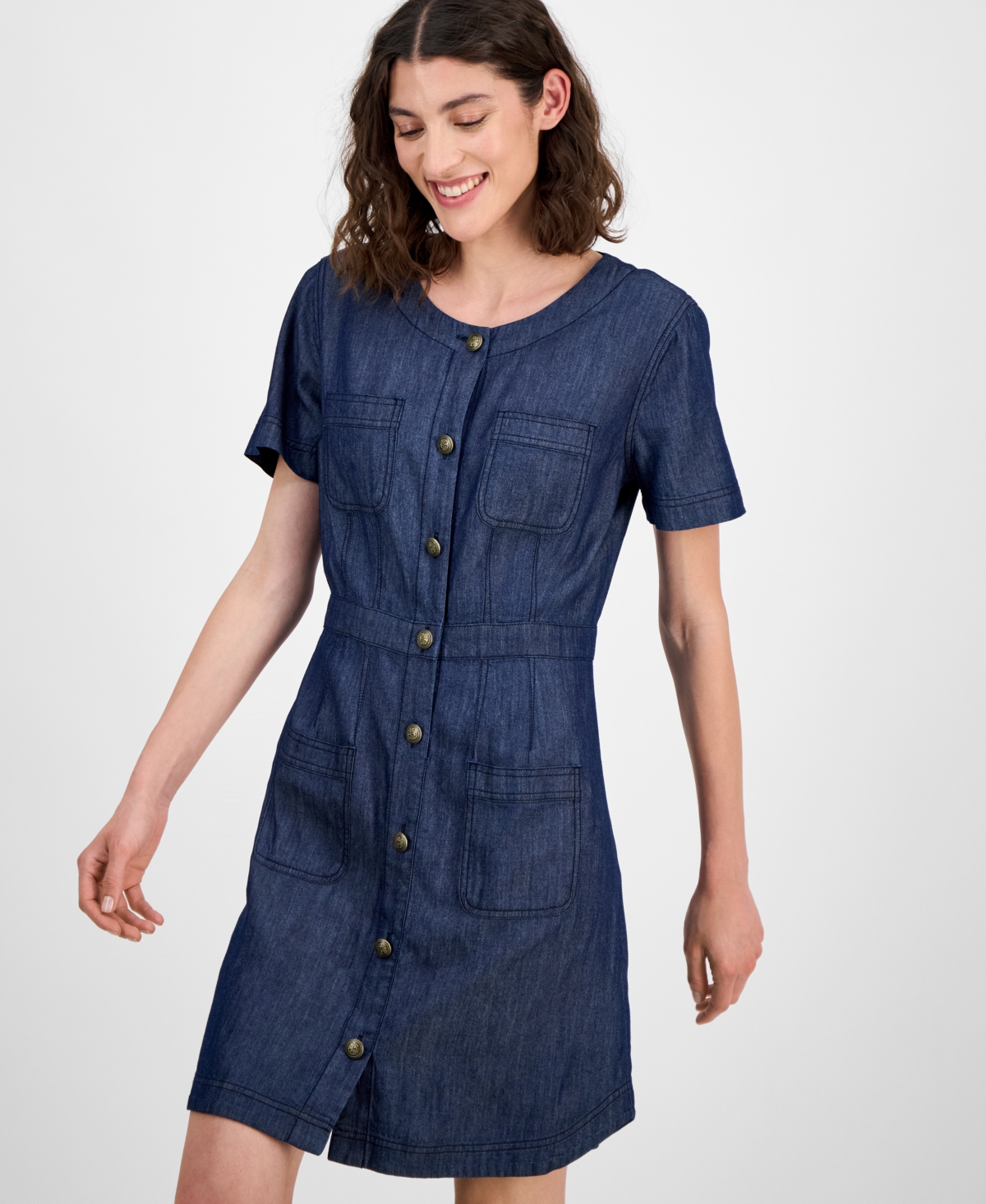 Nautica Jeans Women Denim Button-front Dress