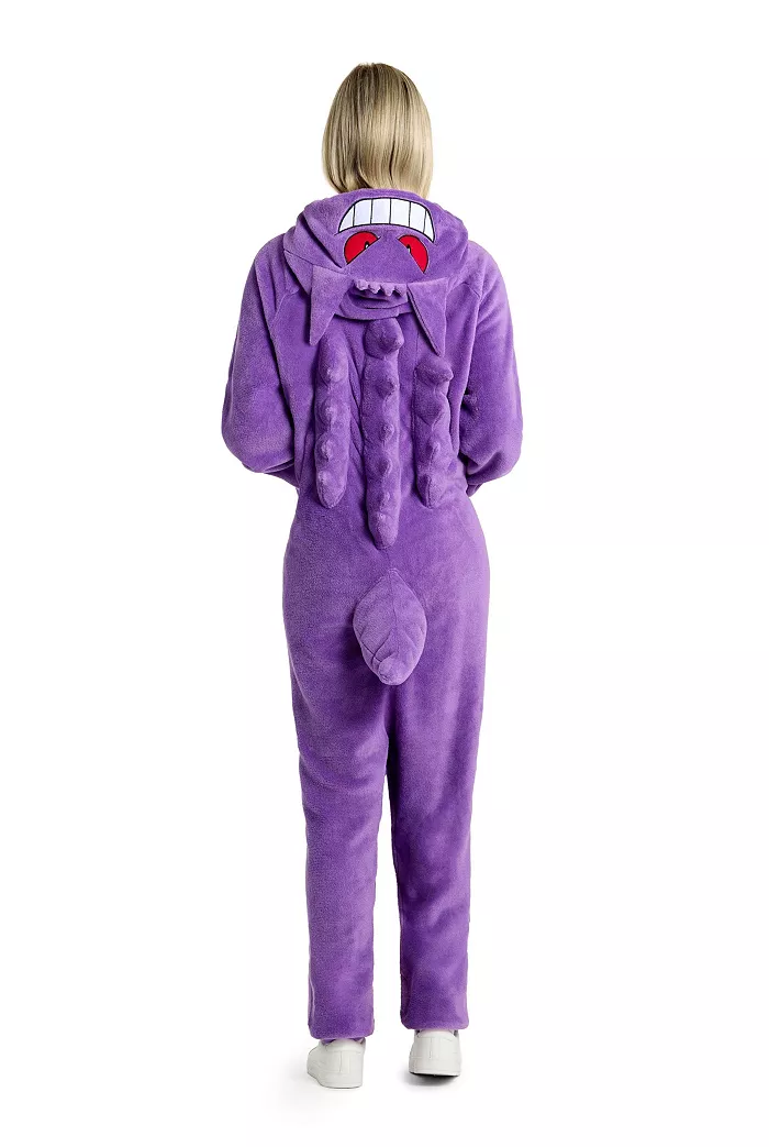 Men's Official Gengar Union Suit - PokEmon Body Suit for Adults - Purple - thumbnail 8
