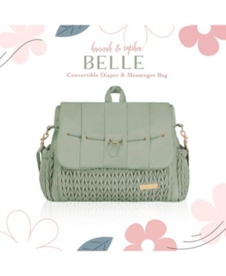 Hannah&Sophia Belle Convertible Diaper Backpack & Messenger Bag in Moonmist Blue