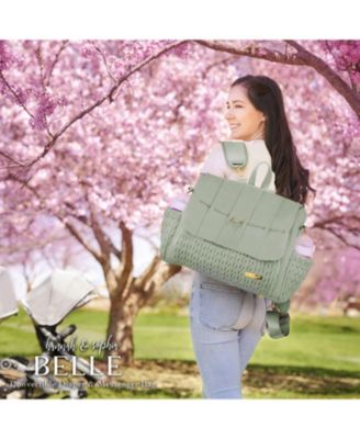 Hannah&Sophia Belle Convertible Diaper Backpack & Messenger Bag in Moonmist Blue