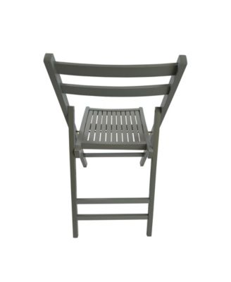 Foldable Slatted Wood Event Chair Set (4)