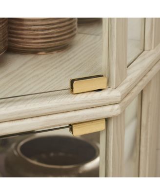 Streamdale Lighted Corner Curio Cabinet for Living Room