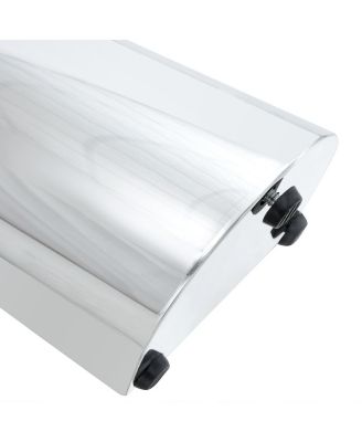 Streamdale A 42-inch burn stone round table with stainless steel legs can accommodate 4 or 6 diners