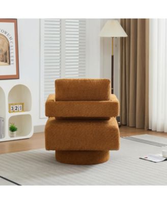 Modern Swivel Accent Chair with Open Back