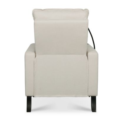 Modern Cozy Fabric Armchair with Adjustable Backrest and Storage