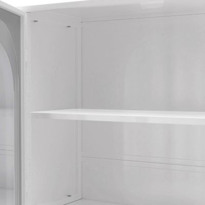 47" 4-Door Glass Wall Cabinet, White
