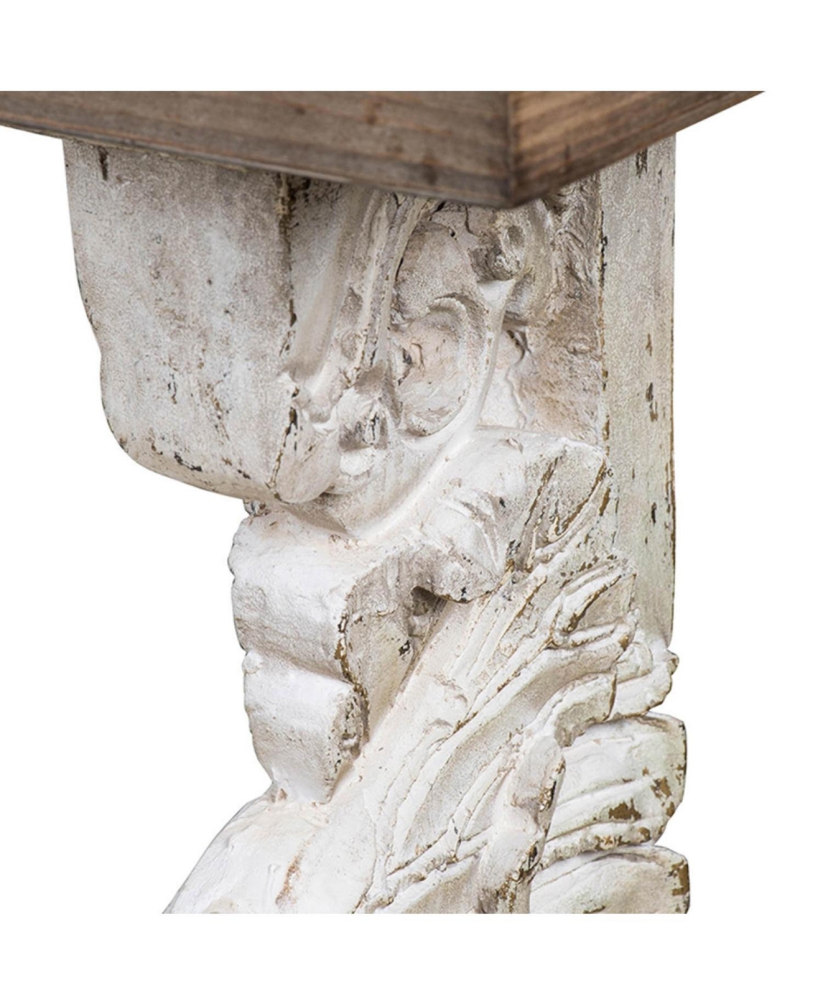 Streamdale 47x11x43" Classic Vintage Natural and White Wall Shelf