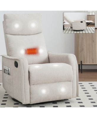 One Pack Swivel in Fabric  Heat Massage Manual Recliner Chair