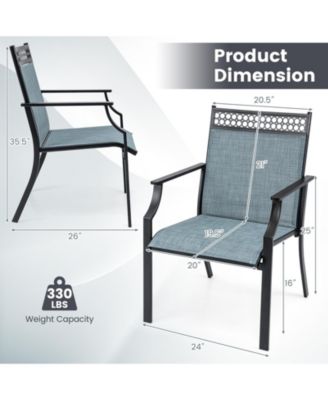 Patio Chairs Set of 2 with All Weather Breathable Fabric