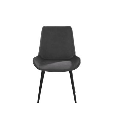 Grey Dining Chair with Black Metal Legs (4-pack)