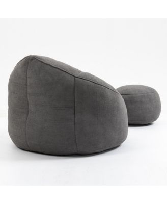 Compressed Foam Bean Bag Chair with Footrest